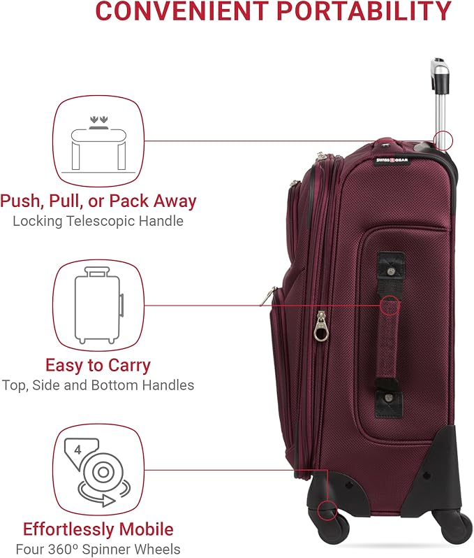 SwissGear Sion Softside Expandable Luggage, Carry-On 21-Inch - Image 2