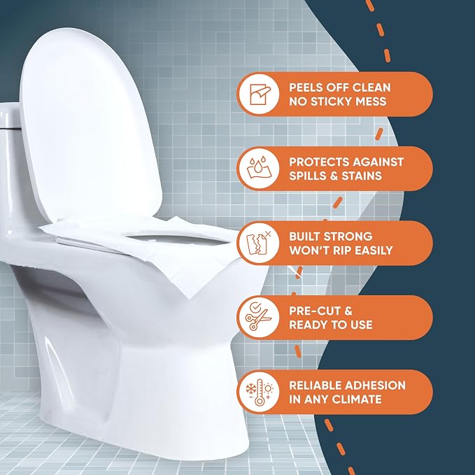 Disposable Toilet Seat Covers Pack of 200 XLarge Flushable Paper Travel Toilet - Image 3