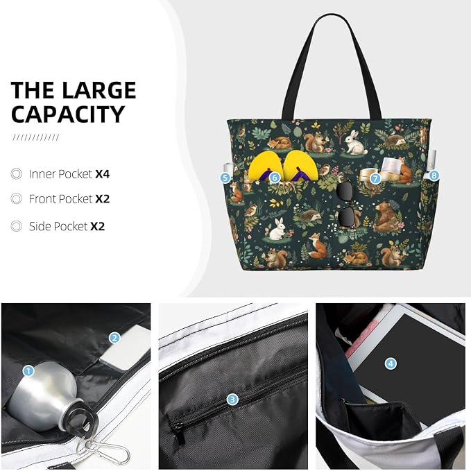 Beach Bag for Women Beach Tote Bag Waterproof Sandproof Large Bags - Image 3