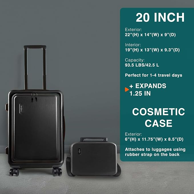 Luggage Sets 3 Piece, 22 Inch Carry on Luggage and 24 Inch Suitcases - Image 2