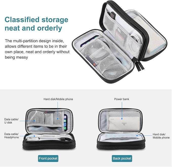 Electronic Accessories Organizer Carry Bag, Travel Cable Organizer Pouch - Image 4