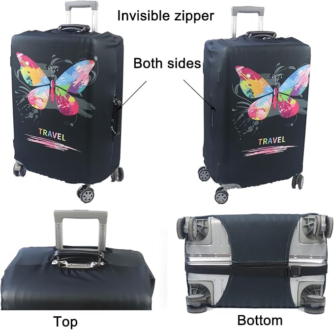 MosaiRudo Thicker Luggage Cover Elastic Suitcase Cover Protector Fits 18-32 - Image 4