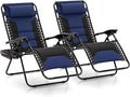 MFSTUDIO Padded Zero Gravity Chair Set of 2, Folding Patio Lounge Recliner by MFSTUDIO
