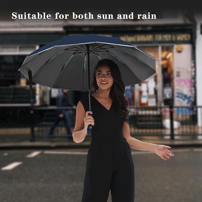 Large Double-Ribs Umbrella Automatic Folding Umbrella - Image 2