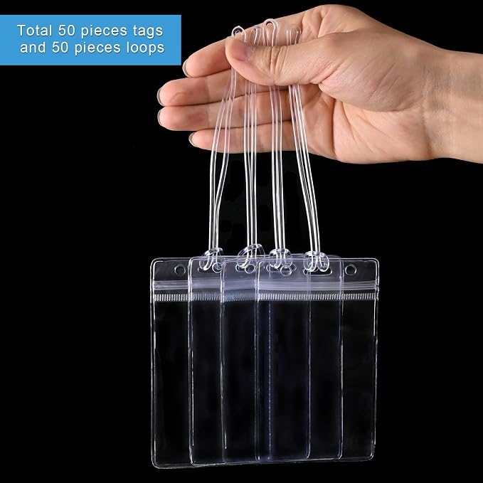 50 Pcs Clear Luggage Tags Bag Tags Holder Identification ID Card Badge Holder - Image 5