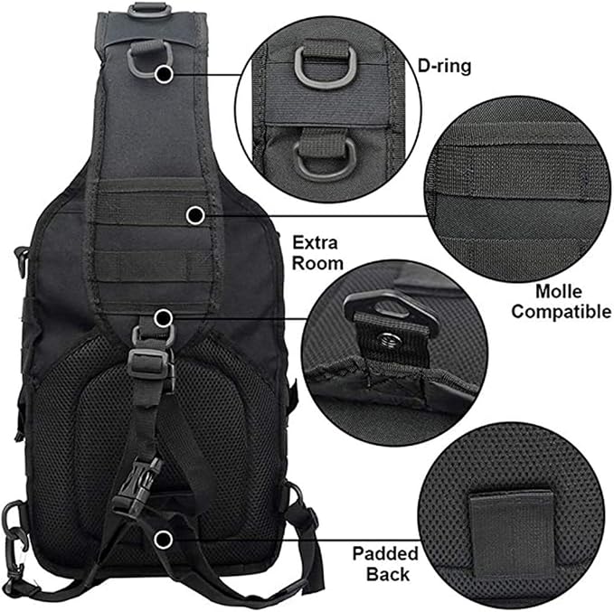 hopopower Tactical Sling Bag Pack Military Rover Shoulder Backpack EDC Assault - Image 4