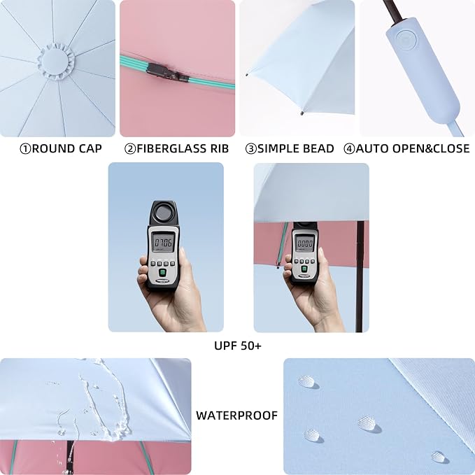 Folding Umbrella Anti-UV Compact Durable Folding Umbrella Auto Open Close - Image 7