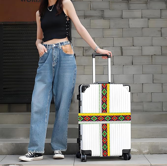 Geometric Arts Luggage Straps for Suitcases, Adjustable Luggage Travel Belt to - Image 5
