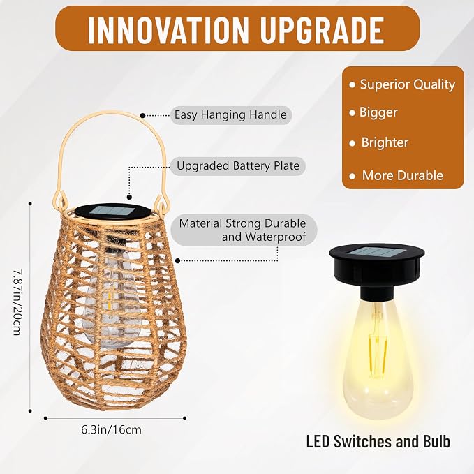 HPC Decor 2 PK Solar Lanterns - Image 2