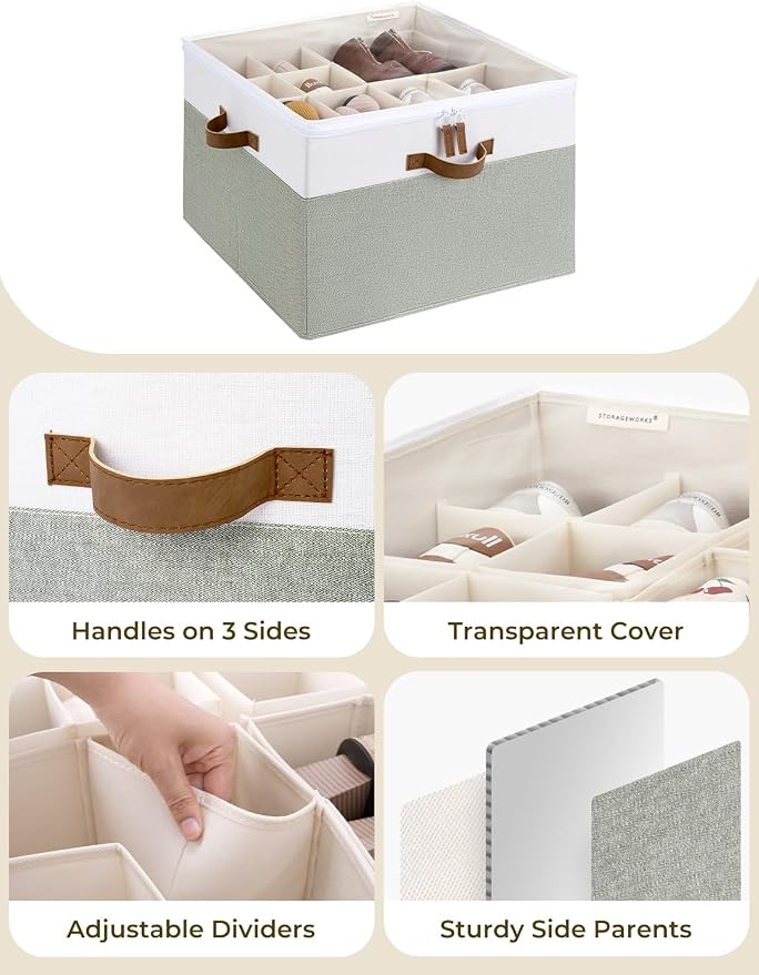 StorageWorks Shoe Organizer for Closet, Fits up to 16 Pairs, Shoe Cubby Storage - Image 2