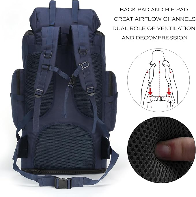 Hiking Backpack for Men 70L/100L Camping Backpack Military Rucksack Molle 3 - Image 3