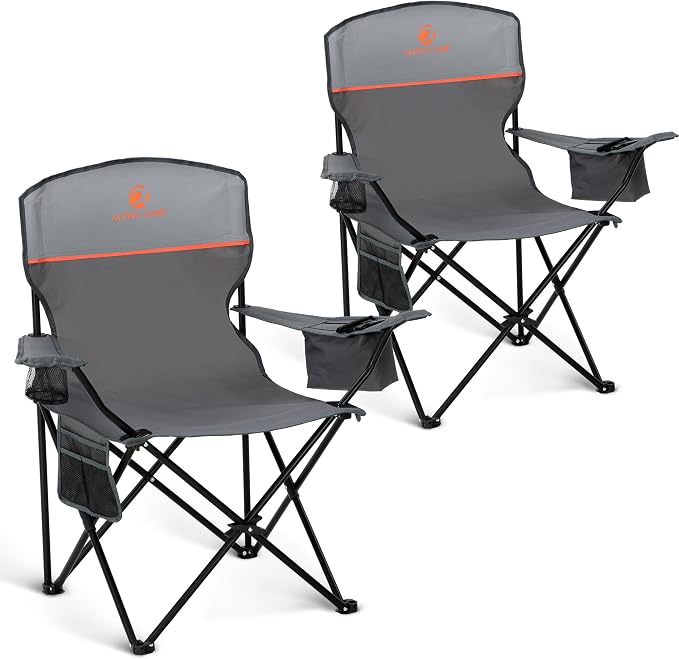 ALPHA CAMP Camping Chair 2 Pack Portable Chair by ALPHACAMP