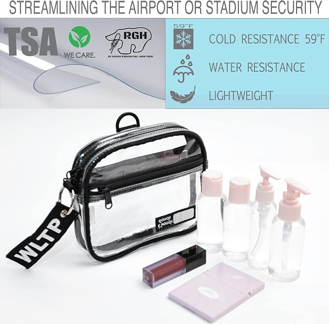 Rough Enough Clear Quart Size TSA Approved Toiletry Bag Small - Image 2