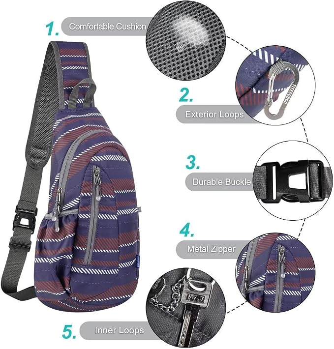 TITECOUGO Small Sling Bag, Lightweight Crossbody Backpack - Image 5