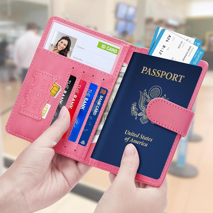 Herain Passport Holder for Travel Cruise Essentials, RFID Passports Book Card - Image 2