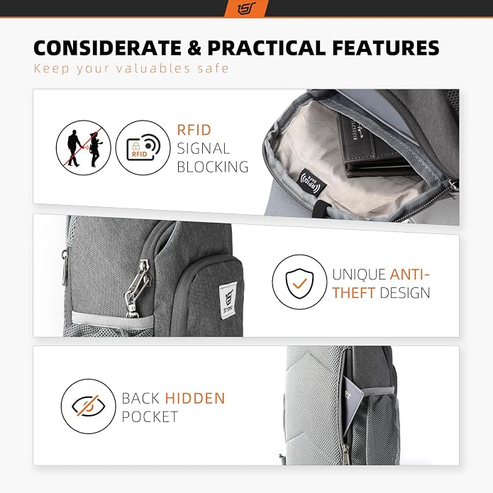 SKYSPER Sling Bag RFID Crossbody Sling Backpack Cross Body Shoulder Bag Travel - Image 3