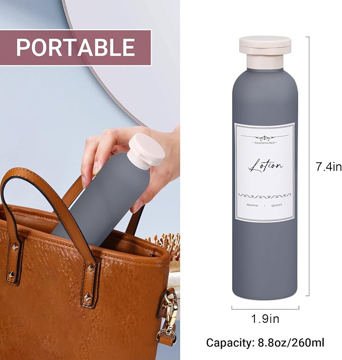 Travel Shampoo Bottle, Empty Plastic Squeeze Bottles 8.8oz - Image 3