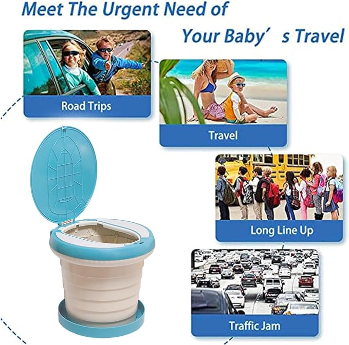 SunnySmile Travel Potty for Toddler, Portable and Foldable Toilet, Apply to - Image 3