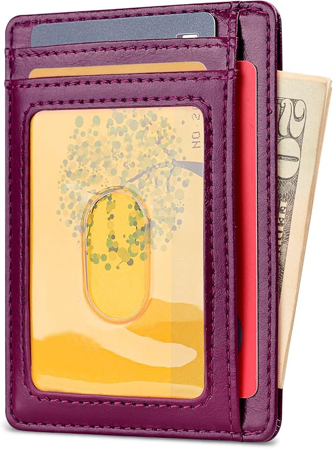 Buffway Slim Minimalist Front Pocket RFID Blocking Leather Wallets - Image 2