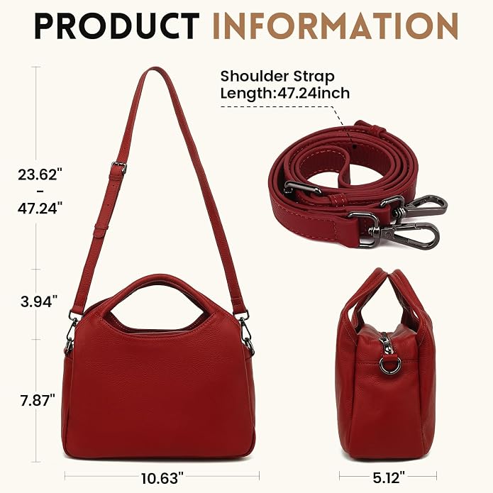 KOGTLA Genuine Leather Purses for Women, Crossbody Shoulder Bags - Image 5