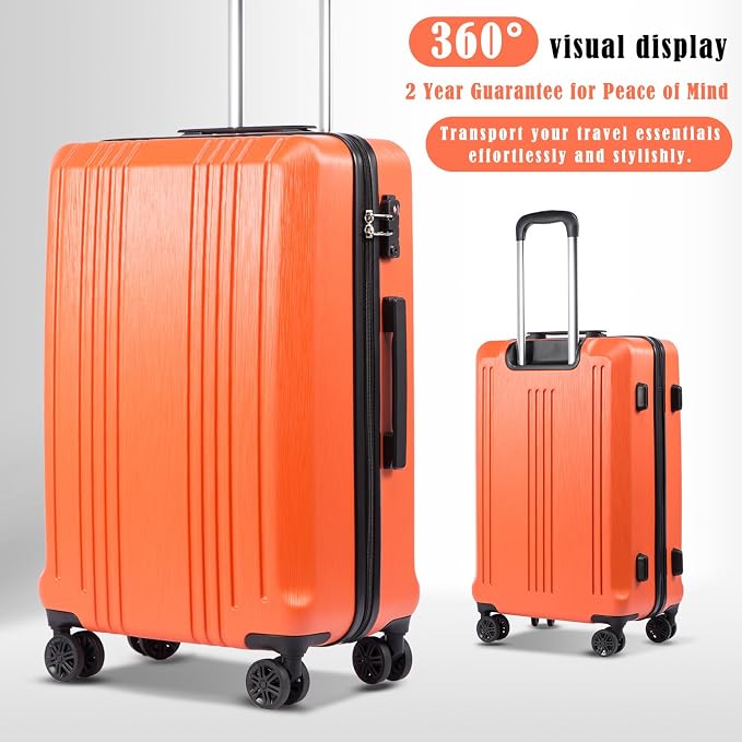 Coolife Luggage Expandable Suitcase PC+ABS 3 Piece Set - Image 2