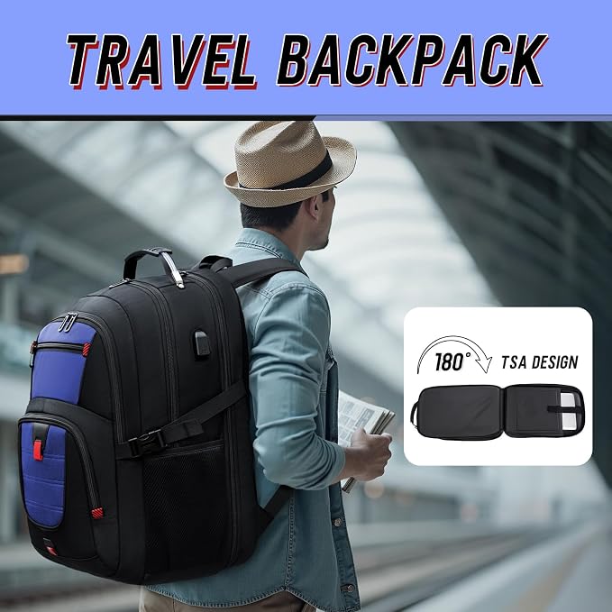 Z-MGKISS Large Travel Backpack for Men, TSA Flight Approved Business Backpack - Image 5