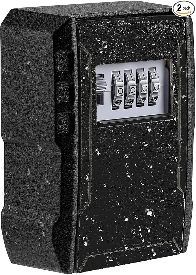 UPGRADE Extra Large Capacity Key Lock Box, Weatherproof Wall Mount Key Box by Fayleeko