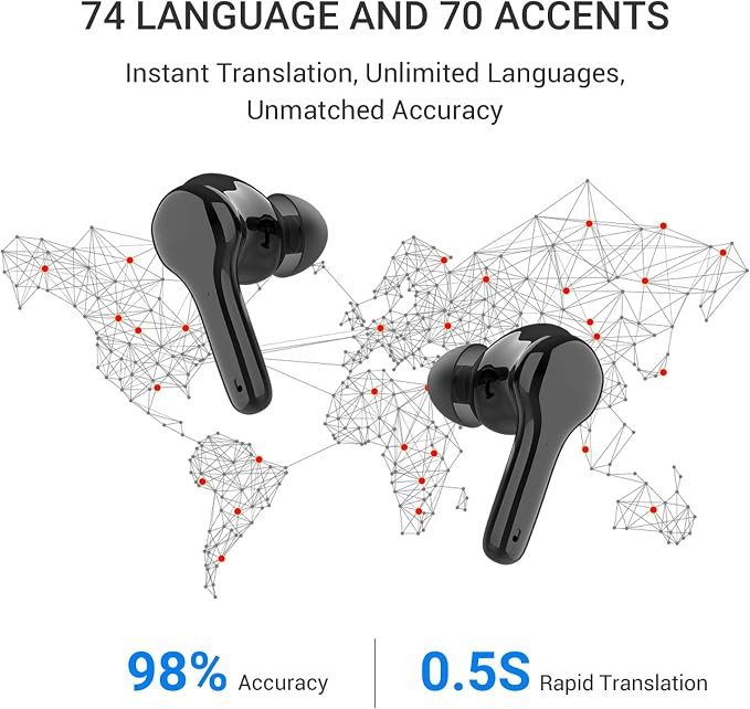 AI Translation Earbuds Real Time M6 Translator Earbuds Support 144 Languages - Image 2
