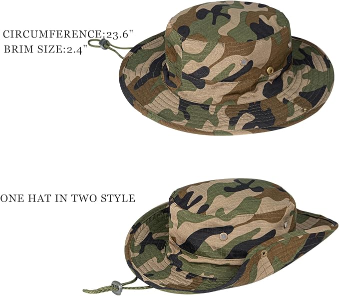 Sun Hats for Men Women Boonie Hat Foldable Fishing Hat UPF 50+ Bucket Hat for - Image 2