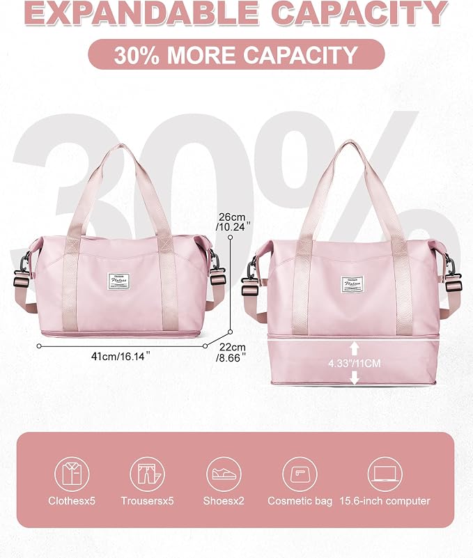 Travel Duffel Bag, Sports Tote Gym Bag, Shoulder Weekender Overnight Bag - Image 4