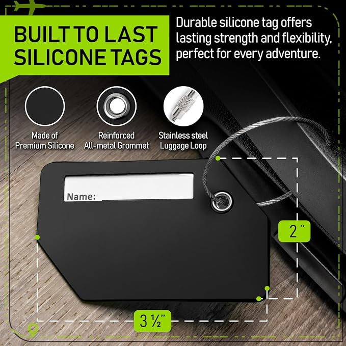 Untethered Ultimate Travel Set: 4 Premium Luggage Straps and 4 Silicone Tags - Image 6