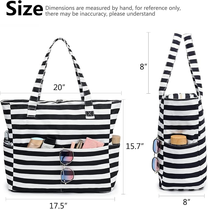 LEDAOU Beach Bag Waterproof Sandproof Women Tote Bag Pool Bag - Image 7