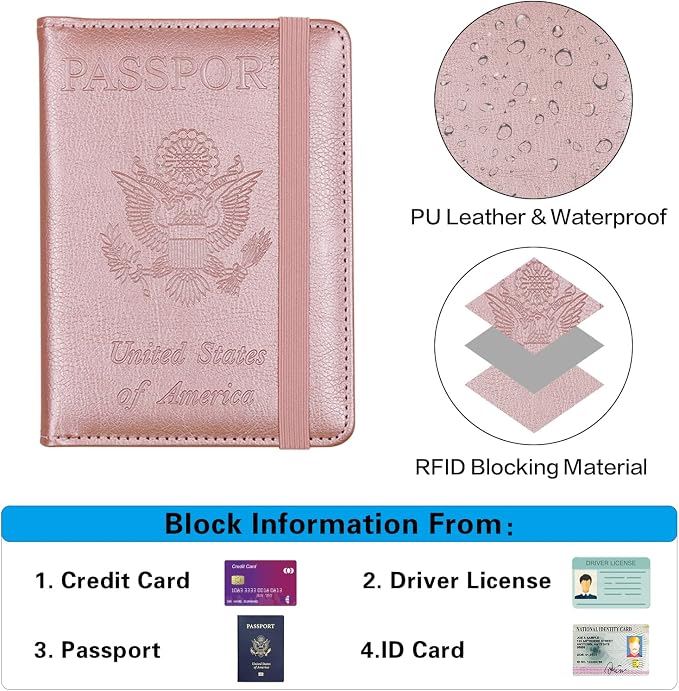 Melsbrinna Premium Leather Passport Holder Covers Case, Waterproof Rfid - Image 5