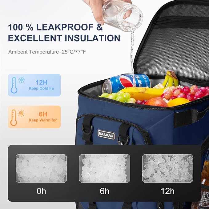 Beach Cooler Backpack for Men 36cans Insulated Backpack Cooler Lunch Bag for - Image 2