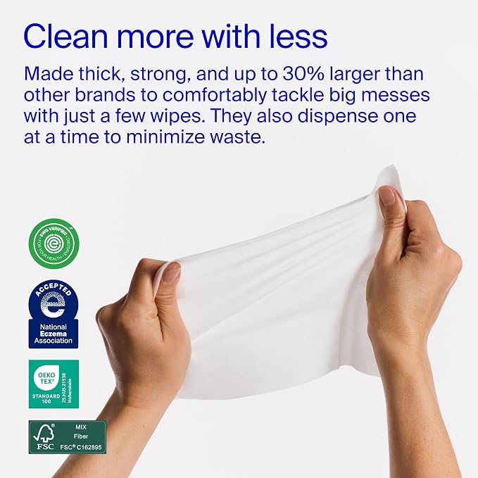 Coterie Baby Wipes for Sensitive Skin, Plant-Based & Plastic-Free Fibers - Image 4