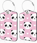2 Pcs Cute Panda and Heart Luggage Tags by Unknown
