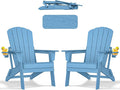 Folding Adirondack Chair with Cup Holder Set of 2, All-Weather Adirondack Chair by nevilywood