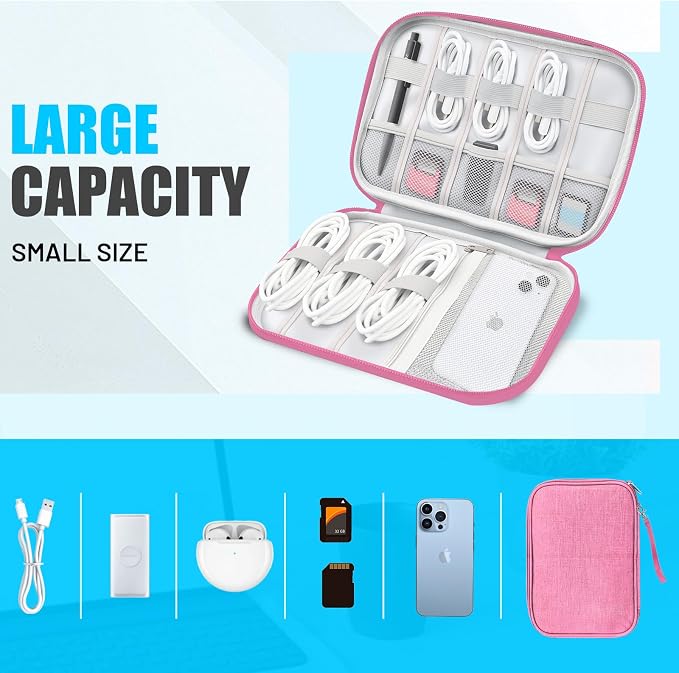 Travel Cable Organizer Bag, Electronics Organizer Tech Pouch - Image 6