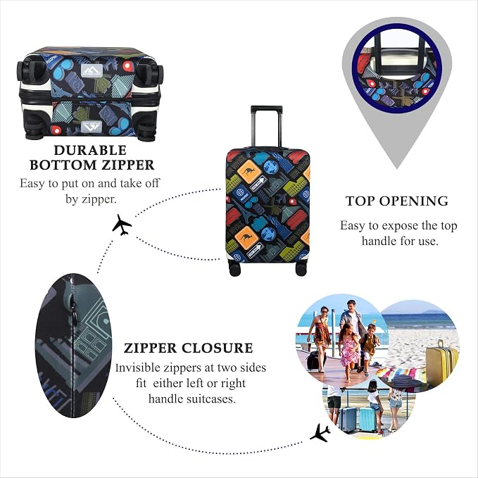 Explore Land Travel Luggage Cover Suitcase Protector Fits 31-32 Inch Case - Image 3