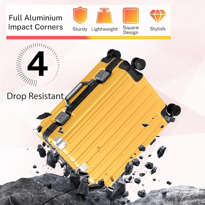 Krute Luggage 24 Inch Aluminum Frame Zipperless Suitcase - Image 8