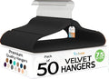 50 Pack New Premium Quality Velvet Hangers Ultra Thin Non Slip Adult Felt Space by TECHZOO