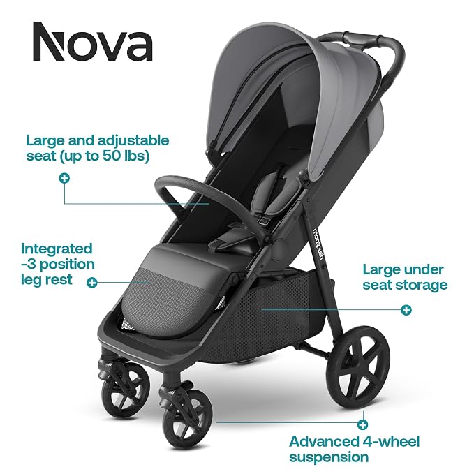 Mompush Nova Baby Stroller for Toddler, Infant & Newborn | Spacious Seat & - Image 2