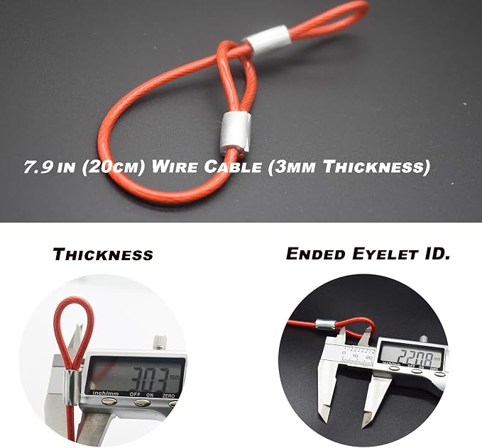 15 pcs 7.9 inch 3mm Thickness Stainless Steel Wire Cable - Image 2