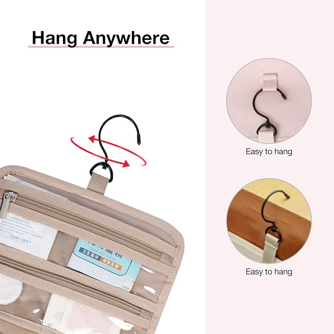 BAGSMART Toiletry Bag Hanging Travel Makeup Organizer - Image 6