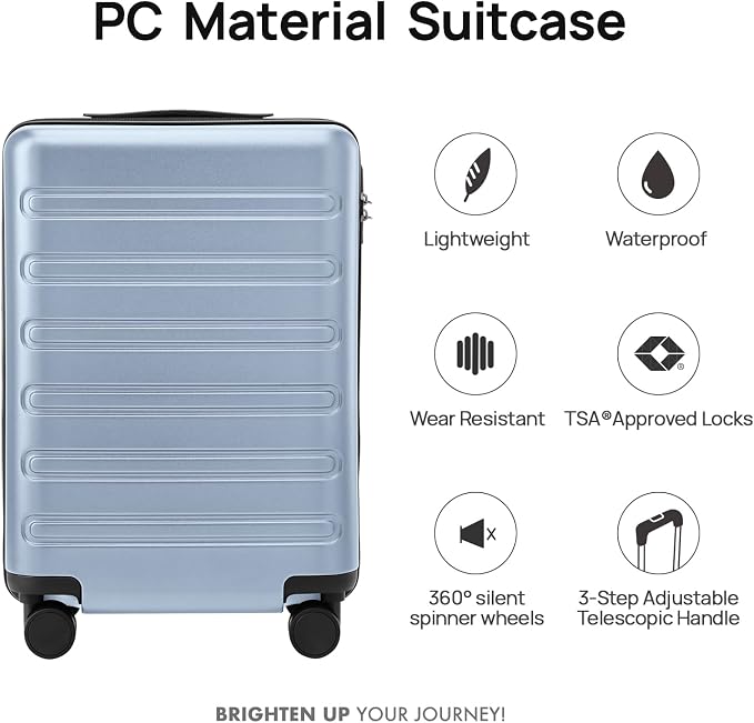 Carry on Luggage 22 X 14 X 9 Airline Approved, 20 Inch Luggage - Image 2