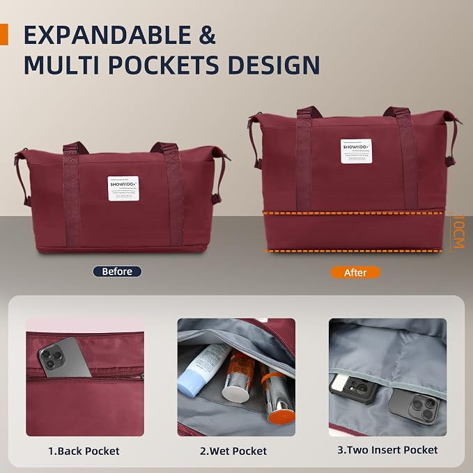 SHOWKOO Luggage Sets Expandable PC+ABS Durable Suitcase Double Wheels TSA Lock - Image 5