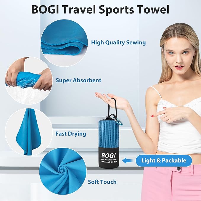BOGI Microfiber Quick Dry Travel Sports Towel - Image 4