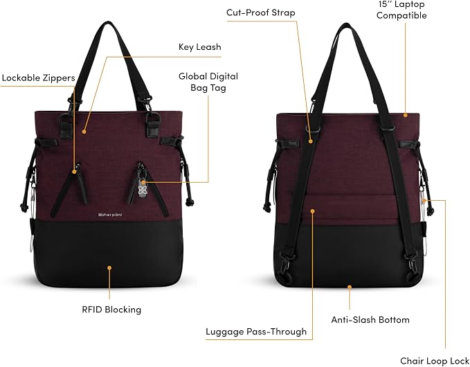 Sherpani Tempest, Anti-Theft Convertible Backpack, Teacher Tote Bag, Travel - Image 9