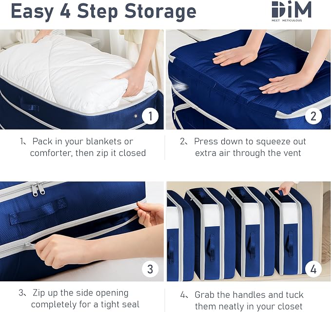 DIMJ Comforter Storage Bag - 100L Large Capacity Blanket Storage Compression - Image 5