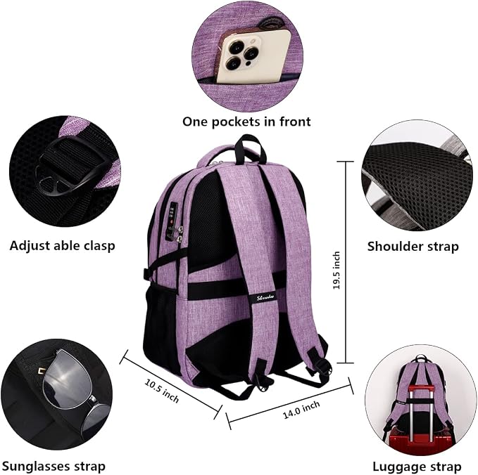 SHRRADOO Anti Theft Laptop Backpack Travel Backpacks - Image 5